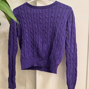 Vintage American Apparel Purple Cable Knit Sweater in Size Small